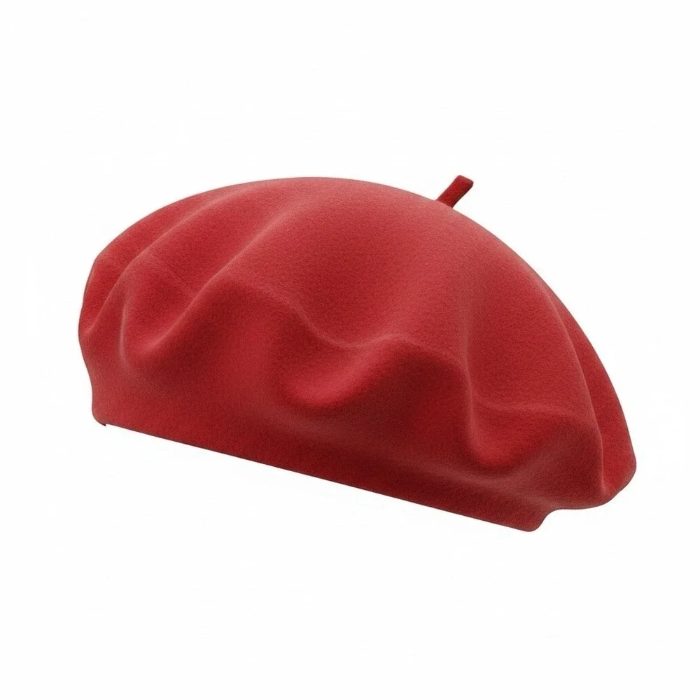 Gymboree Olivia Pig Felt Beret Wool Red Size Small Adorable